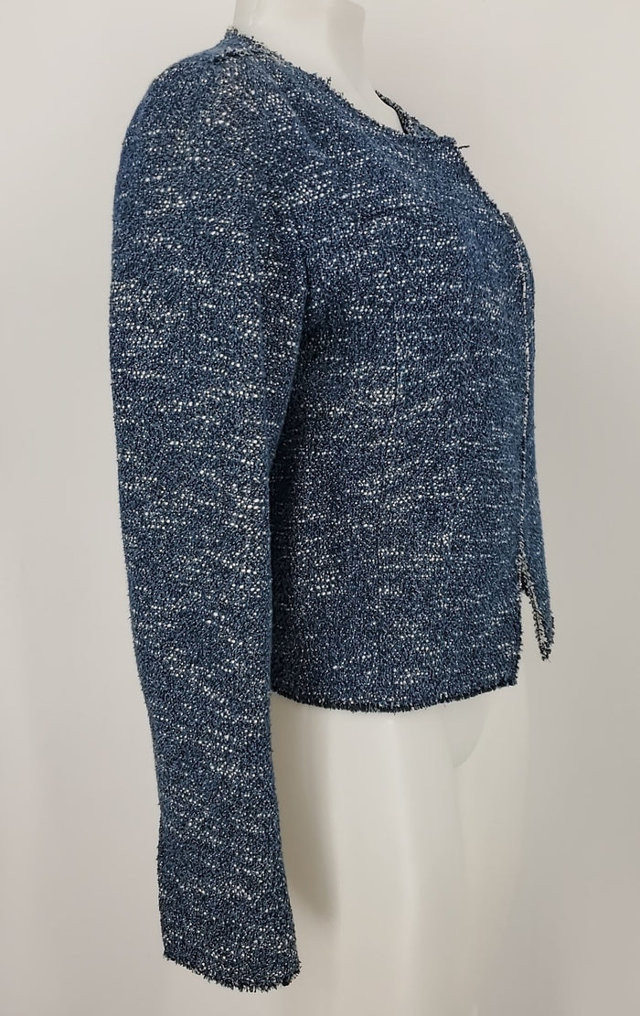 THEORY Blue White Heathered Tweed Women Size 10  (M) Jacket