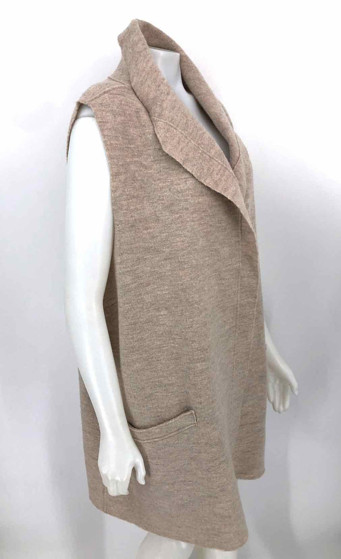 EILEEN FISHER Beige Wool Vest Women Size X-LARGE Jacket