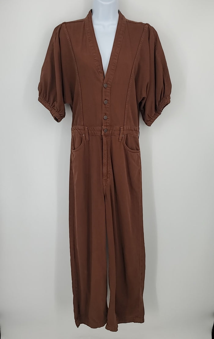 ETICA Brown Short Sleeves Size SMALL (S) Jumpsuit