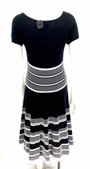 KATE SPADE Black & White Cotton Knit Stripe Size MEDIUM (M) Dress