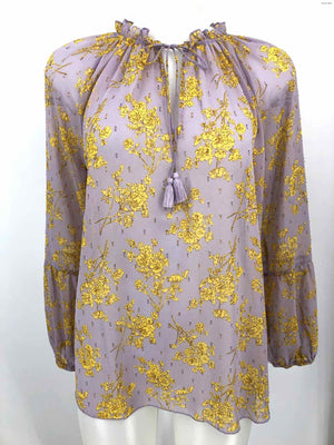 ILSE JACOBSEN Lavender Yellow Multi Print Longsleeve Size 6  (S) Top