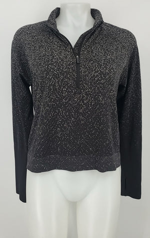 LULULEMON Black Gray Speckled Longsleeve Size MEDIUM (M) Activewear Top