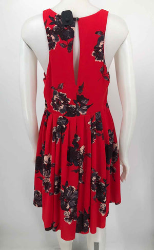 FREE PEOPLE Red Black Floral Sleeveless Size 12  (L) Dress