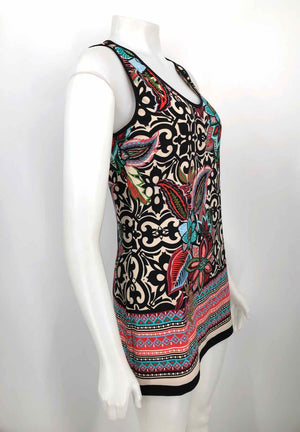 JOSEPH RIBKOFF Black & Blue Pink Multi Print Top & Wrap Size 10  (M) Top Set