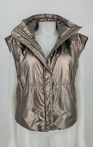 DAILY PRACTICE Taupe Metallic Puffer Women Size MEDIUM (M) Jacket