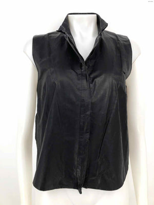 PETER COHEN Black Leather Zip Up Vest Women Size MEDIUM (M) Jacket