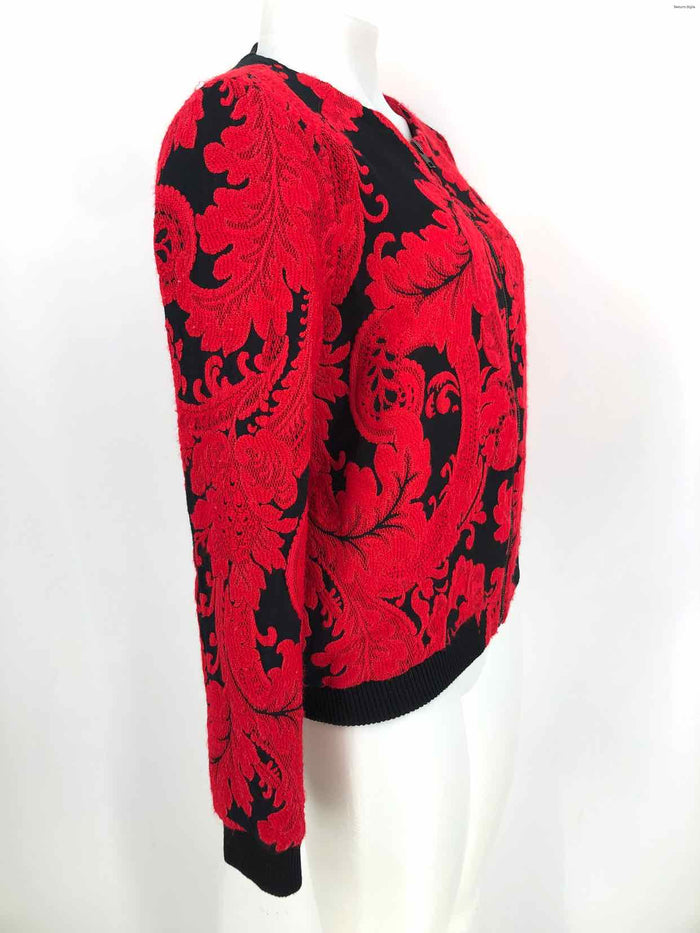 PARKER Red Black Tapestry Paisley Zip Front Women Size SMALL (S) Jacket