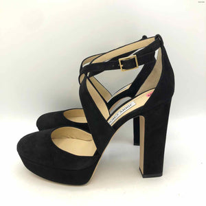 JIMMY CHOO Black Suede Italian Made Platform Heels Shoe Size 39.5 US: 9 Shoes