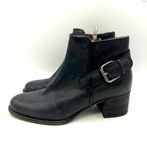 AQUATALIA Dark Gray Leather Made in Italy Ankle Boot 2" Chunky Heel Boots