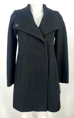 KENNETH COLE Black Wool Blend Coat Women Size X-SMALL Jacket