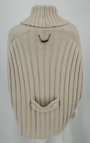 SEE BY CHLOE Cream Wool Blend Buttons Snap Up Size 6  (S) Sweater