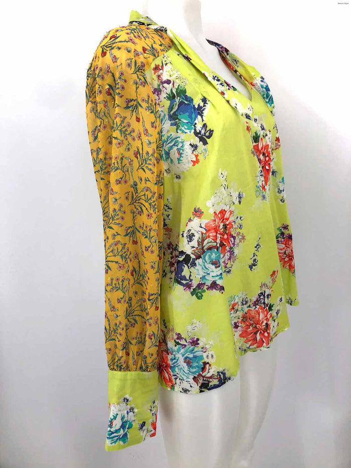 ARRATA SILENT JOURNEY Yellow Blue Multi Floral Print Longsleeve Top