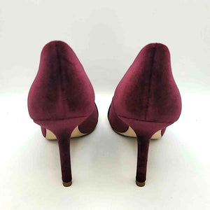 BADGLEY MISCHKA Burgundy Silver Velvet Heels Shoe Size 7 Shoes