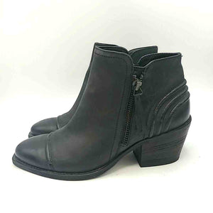 PAUL GREEN Charcoal Black Leather 2.25" Chunky Heel Shoe Size 5-1/2 Boots