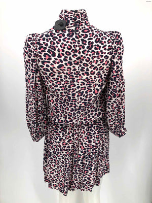 ZADIG & VOLTAIRE Navy & White Pink Viscose Leopard Print Size X-SMALL Dress