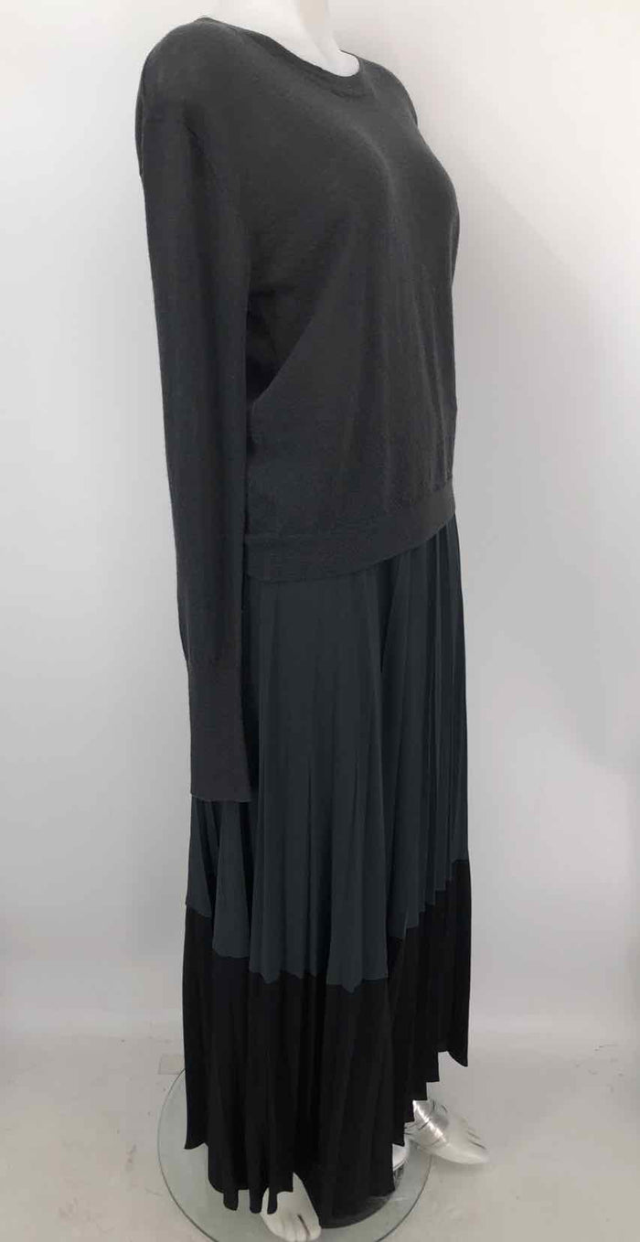 A.L.C. Gray Black Wool Pleated Top & Skirt Size SMALL (S) Sweater Set