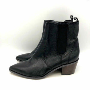 FRANCO SARTO Black Leather Upper Ankle Boot 2" Chunky Heel Shoe Size 6 Boots