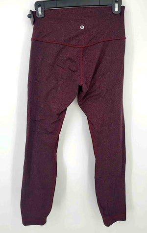 LULULEMON Burgundy Black Print Legging Size SMALL (S) Activewear Bottoms