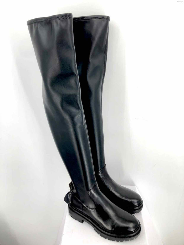 MICHAEL KORS Black Leather & Synthetic Over the Knee Shoe Size 5 Boots