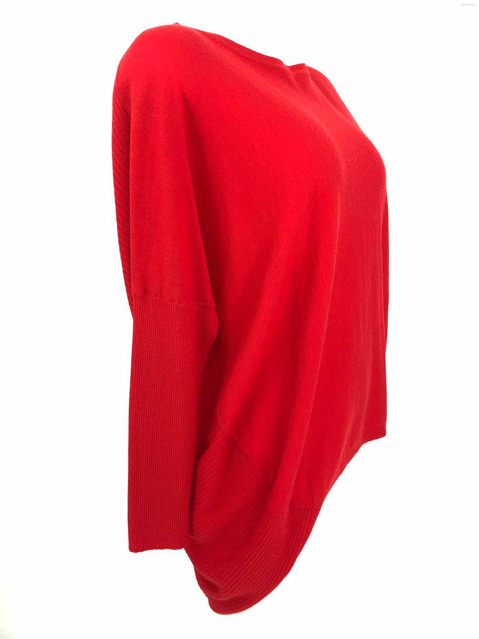 LAFAYETTE 148 Red Wool High Low Longsleeve Size SMALL (S) Sweater