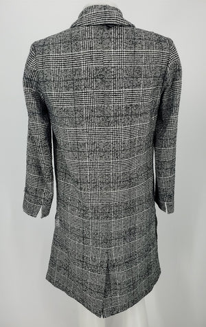 ALL SAINTS Black White Houndstooth Coat Women Size 2  (XS) Jacket