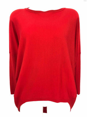 LAFAYETTE 148 Red Wool High Low Longsleeve Size SMALL (S) Sweater