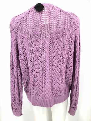 SUNDANCE Lavender Cotton Crochet Cardigan Size X-LARGE Sweater