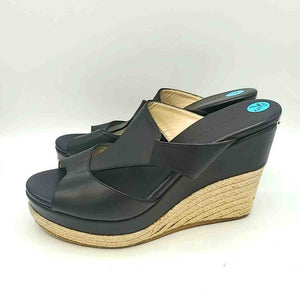 JIMMY CHOO Black Tan Wedge Shoe Size 38 US: 7-1/2 Shoes