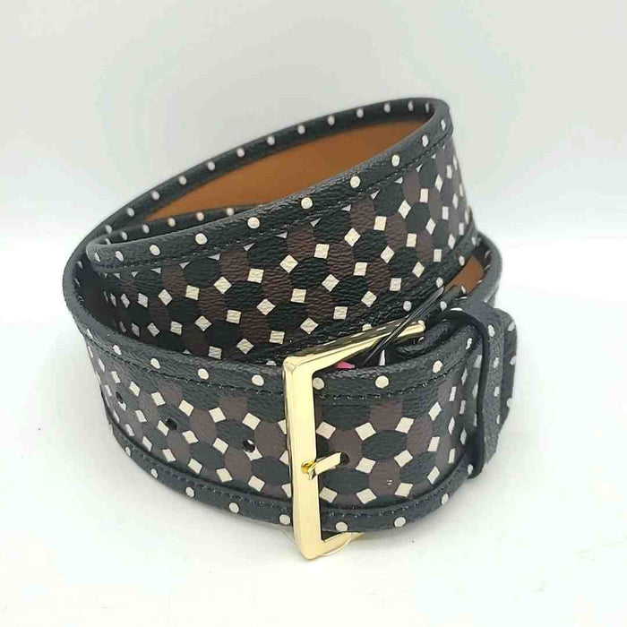 TORY BURCH Brown Black Geometric 30" Belt