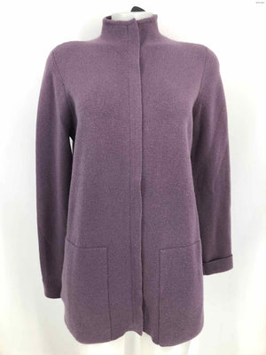 SAKS 5TH AVE Purple Knit Zip Up Longsleeve Size MEDIUM (M) Sweater