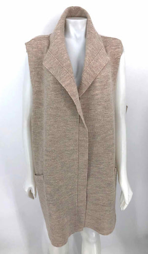 EILEEN FISHER Beige Wool Vest Women Size X-LARGE Jacket