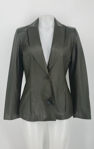 SIENA STUDIO Olive Green One Button Women Size SMALL (S) Jacket