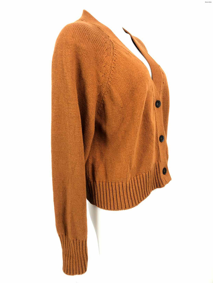 PERUVIAN CONNECTION Orange Cotton Cardigan Size LARGE  (L) Sweater