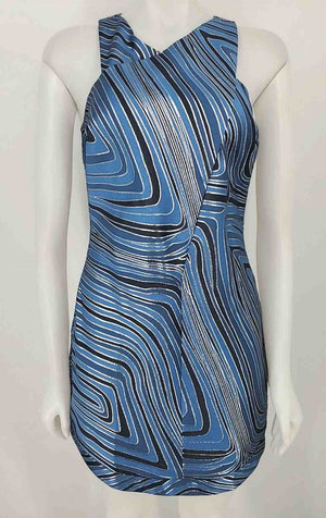 CIEBON Blue Silver Multi Sleeveless Size SMALL (S) Dress