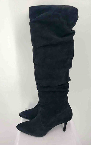 STUART WEITZMAN Black Suede Ruched 3.5" Heel Shoe Size 10 Boots