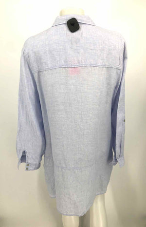 TAHARI Light Blue Linen Tunic Size 1X  (XL) Top