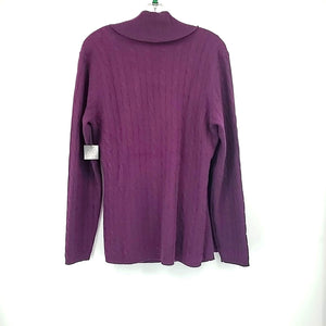 SAKS 5TH AVE Purple Cashmere Knit Longsleeve Size X-LARGE Sweater