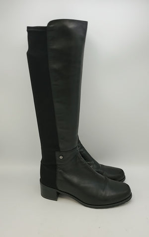 STUART WEITZMAN Black Leather Trim Knee High Shoe Size 36 US: 6 Boots