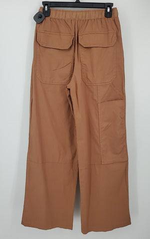 MONROW Tan Cotton Wide Leg Elastic waist Size SMALL (S) Pants