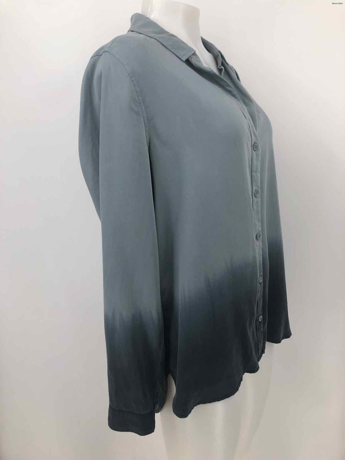 CLOTH & STONE Blue Gray Ombre Button Up Size LARGE  (L) Top