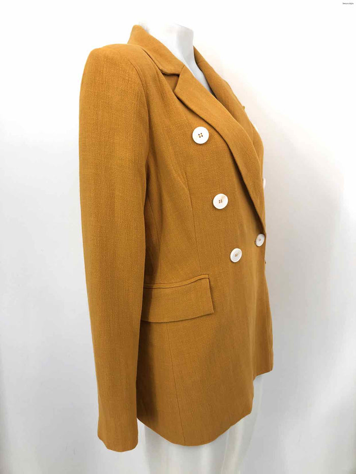 WALTER BAKER Mustard Yellow Double Breasted Blazer Women Size SMALL (S) Jacket