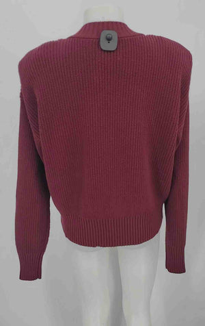 PISTOLA Burgundy Cotton Knit Shoulder Pads Size X-SMALL Sweater