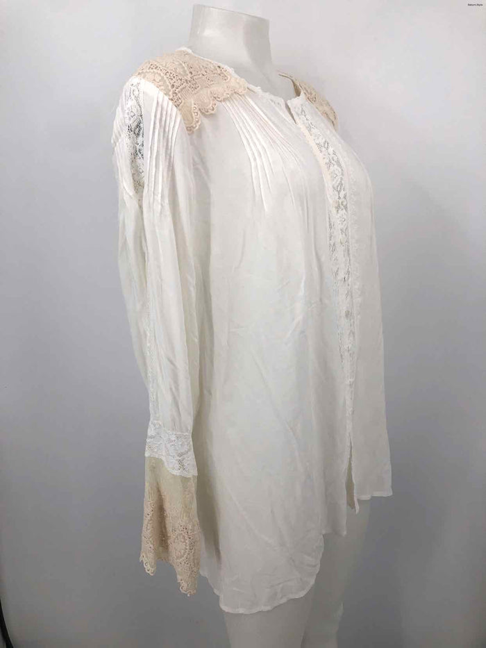 JOHNNY WAS White Lace Longsleeve Size LARGE  (L) Top