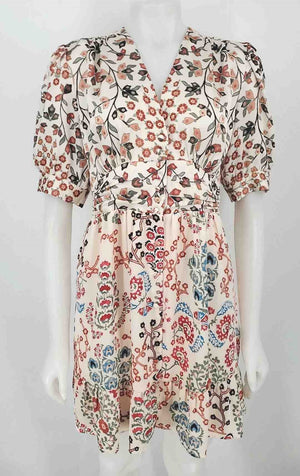 BA&SH Off White Peach Multi Floral Mini Size MEDIUM (M) Dress