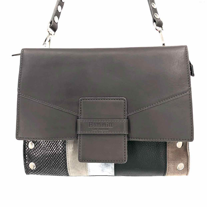 HAMMITT Gray Silver Leather Crossbody Purse