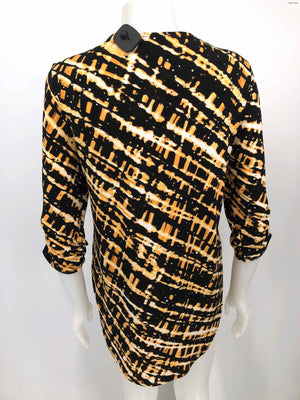 JOSEPH RIBKOFF Yellow Black Print Longsleeve Size 8  (M) Top