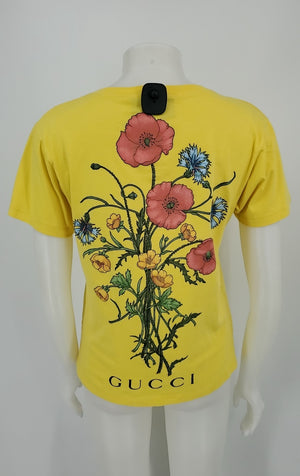 GUCCI Yellow Black Multi Made in Italy Short Sleeves Size XXS  (XS) Top