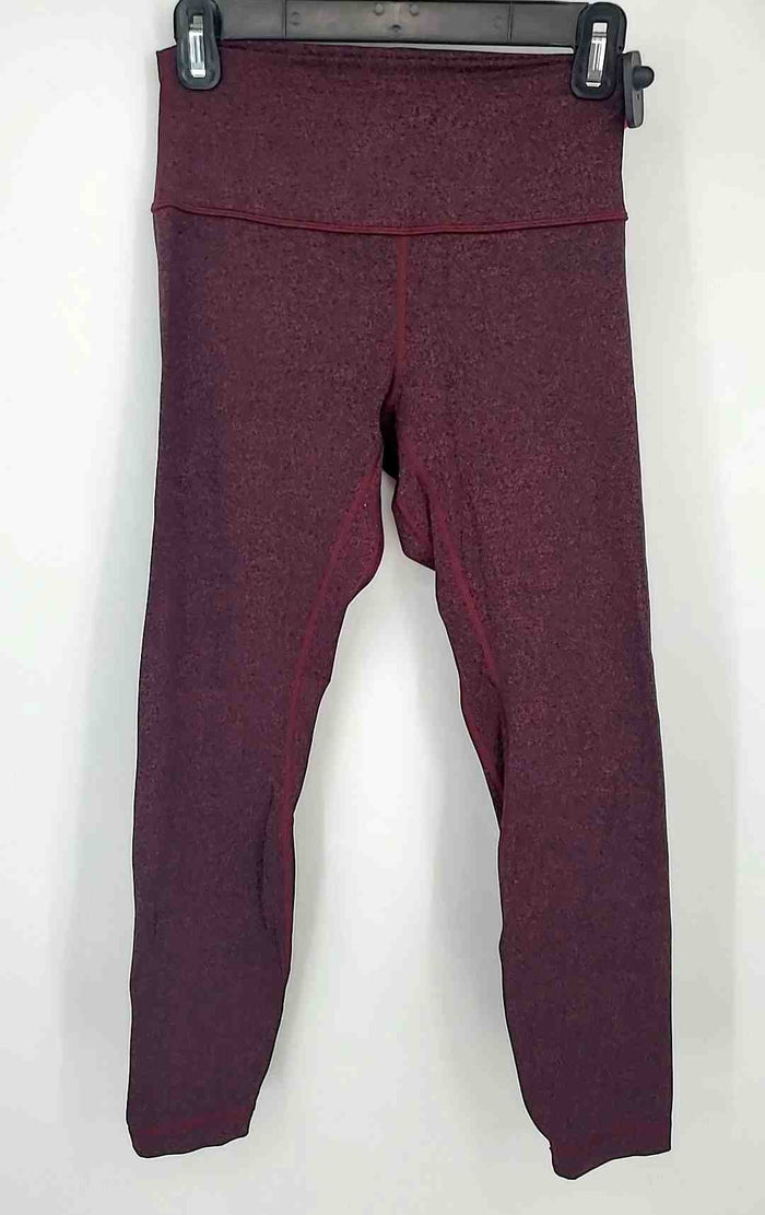 LULULEMON Burgundy Black Print Legging Size SMALL (S) Activewear Bottoms