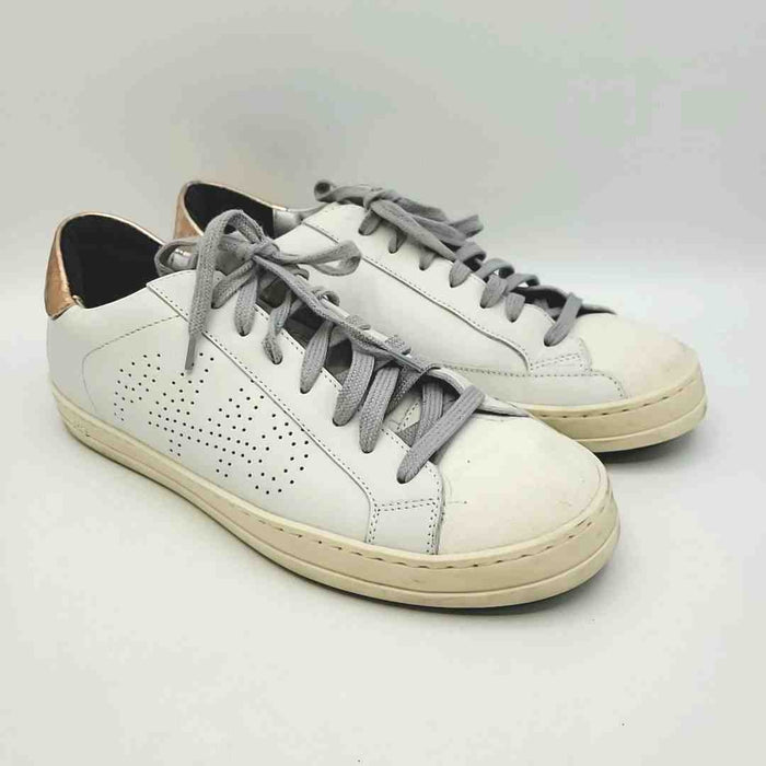 P448 White Rose Gold Leather Italian Made Sneaker Shoe Size 39 US: 8-1/2 Shoes