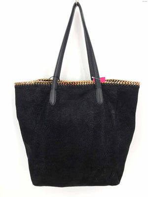 STELLA MCCARTNEY Black Goldtone Goldtone suede Pre Loved Tote Purse